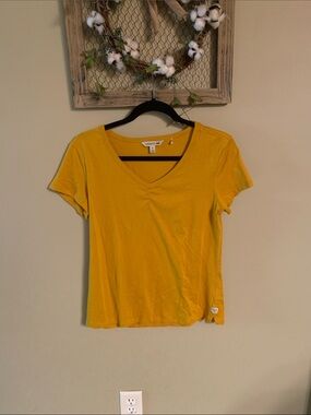 Toad&Co Women's Rosemarie V-Neck Short Sleeve Top - Mustard
